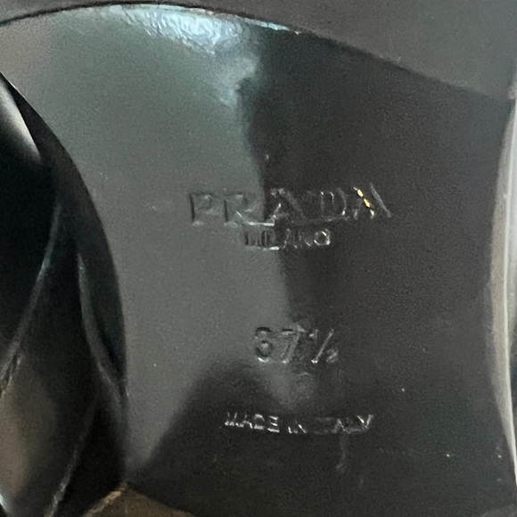 Almost New Prada Knee High Leather Boots Black Sz 7 - Picture 5 of 8